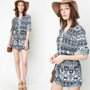 Printed blouse/mini dress